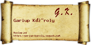 Gariup Károly névjegykártya