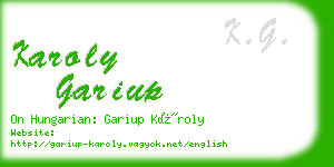 karoly gariup business card